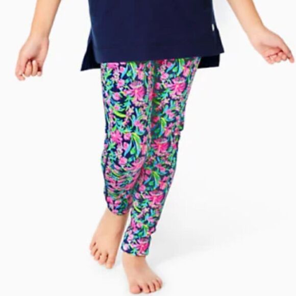 Lilly Pulitzer Girls Luxletic Weekender Leggings Low Tide Navy XL - Picture 1 of 6